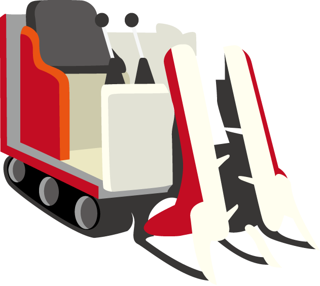 農業21-稲刈り機 イラスト