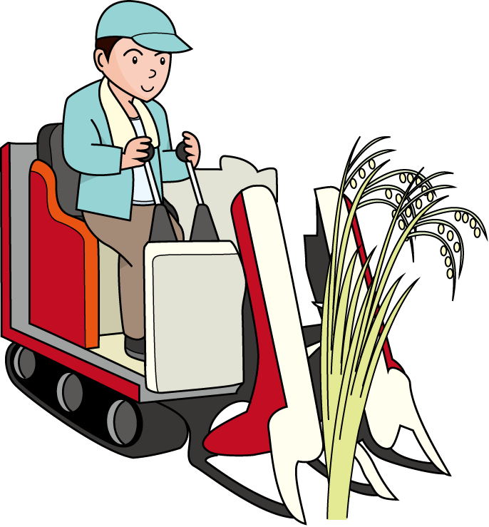農業22-稲刈り機 イラスト