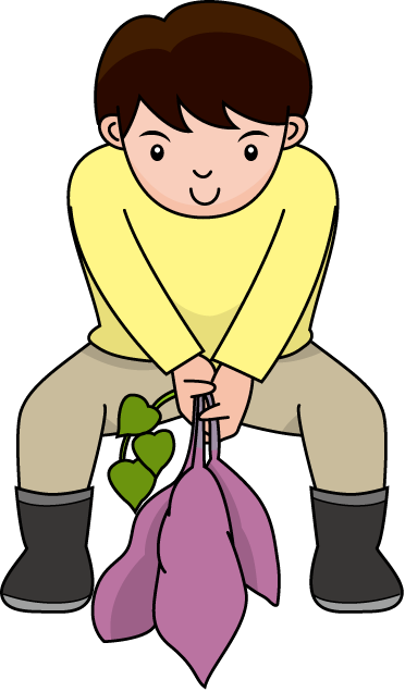 農業26-芋掘り イラスト