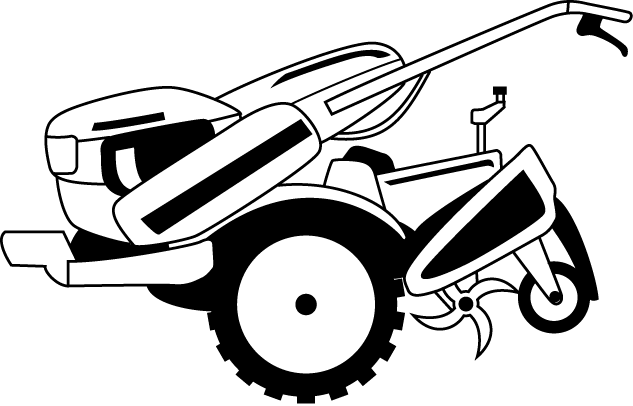 農業18-耕運機イラスト