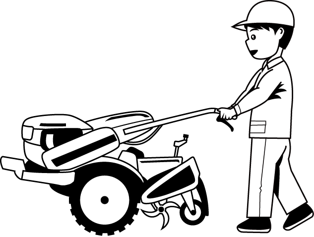 農業19-耕運機イラスト
