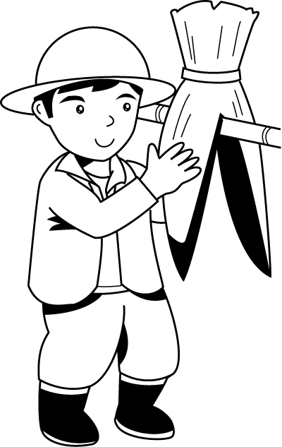 農業23-稲木 イラスト