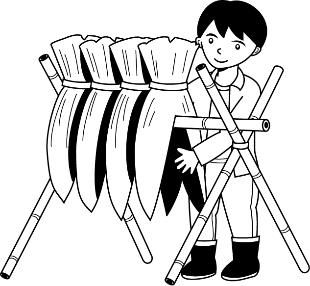 農業25-稲木 イラスト