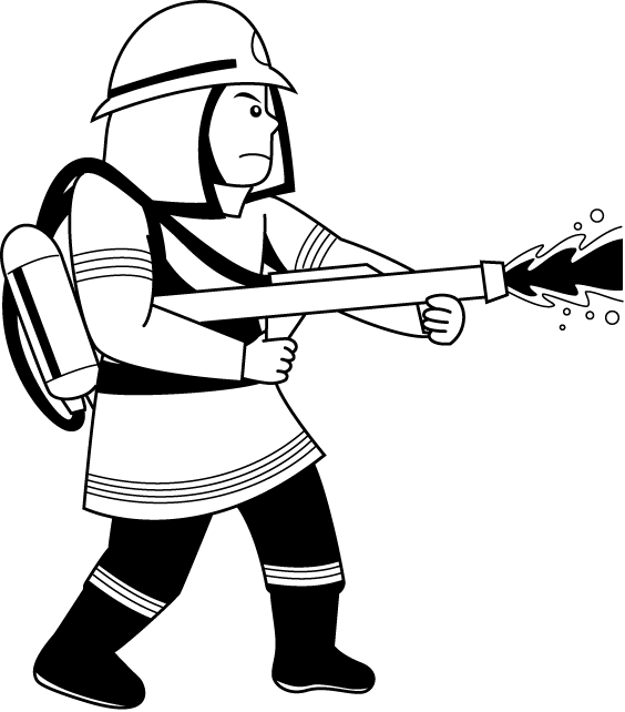 消防16-消火銃 イラスト