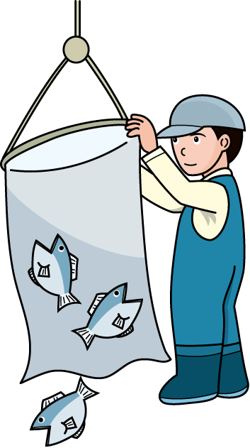 漁業17-水揚げ イラスト