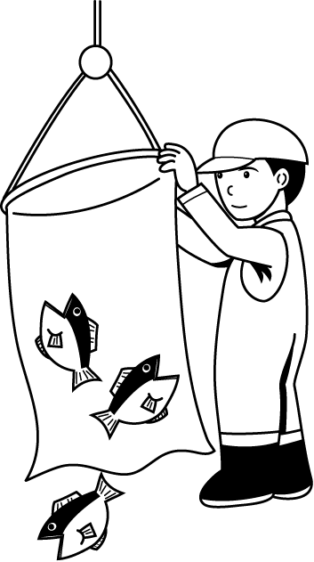漁業17-水揚げ イラスト