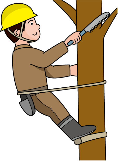 林業08-枝打ち イラスト