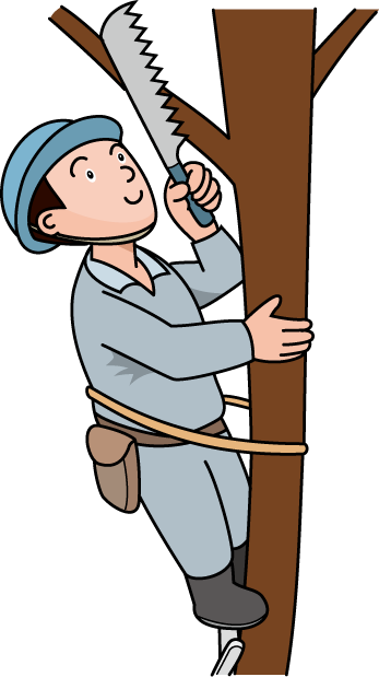 林業09-枝打ち イラスト