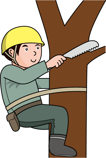 林業10-枝打ち イラスト