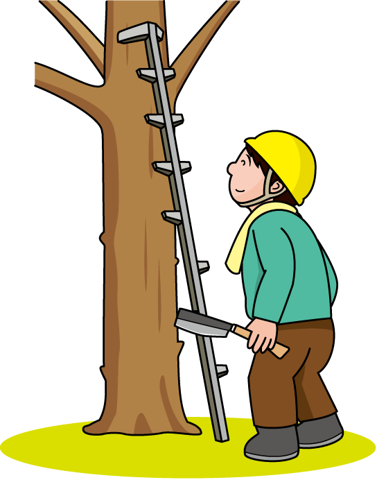 林業17-梯子 イラスト