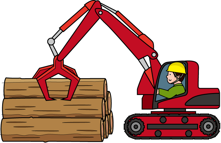 林業28-集材 イラスト