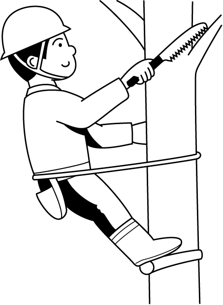 林業08-枝打ち イラスト