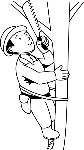 林業09-枝打ち イラスト