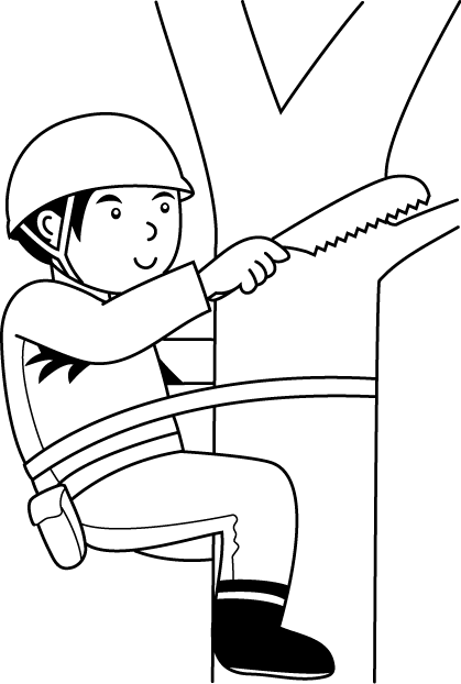 林業10-枝打ち イラスト