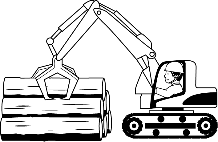 林業28-集材 イラスト