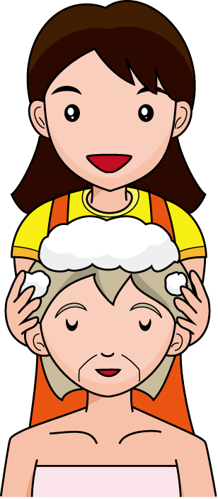 福祉18-洗髪イラスト