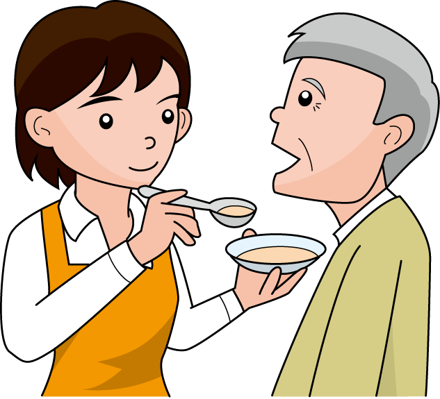 福祉19-食事介助 イラスト