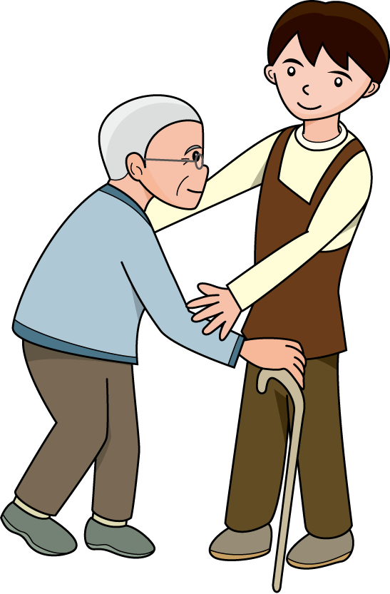 福祉21-歩行介助 イラスト