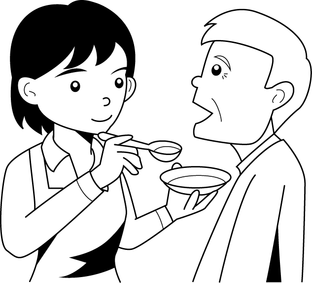 福祉19-食事介助 イラスト