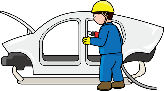 製造業26-自動車工場 イラスト