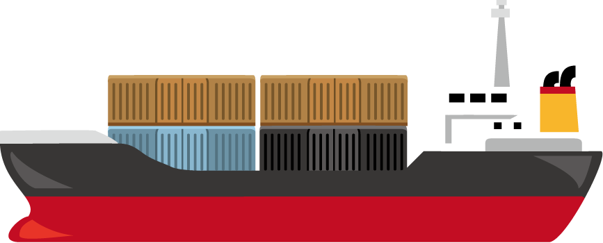 運送業22-コンテナ船 イラスト
