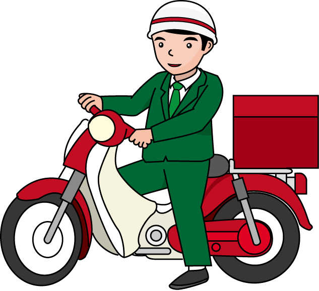 運送業26-郵便配達イラスト