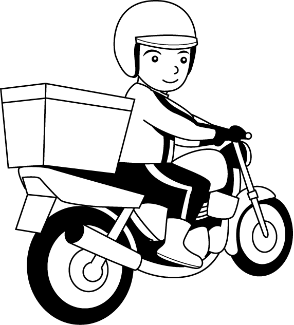 運送業18-バイク便 イラスト