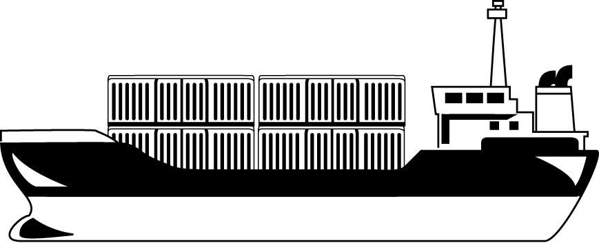 運送業22-コンテナ船 イラスト