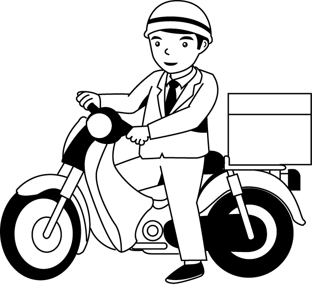 運送業26-郵便配達イラスト