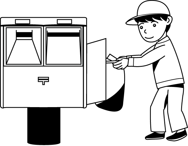 運送業28-郵便回収 イラスト