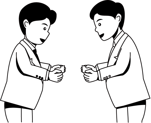 オフィス19-名刺交換 イラスト