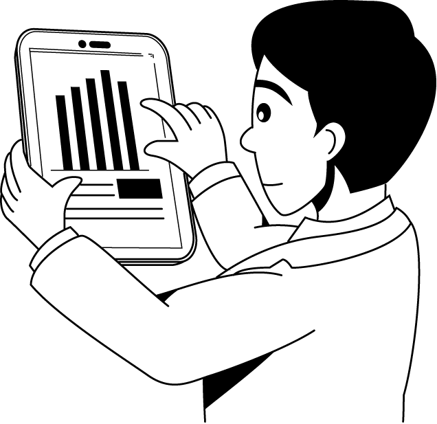 オフィス25-タブレット イラスト