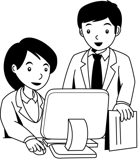 オフィス28-パソコンイラスト