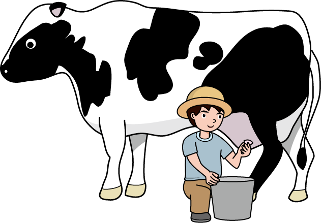 畜産01-搾乳 イラスト
