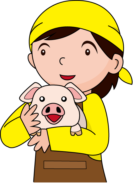 畜産19-子ブタ イラスト