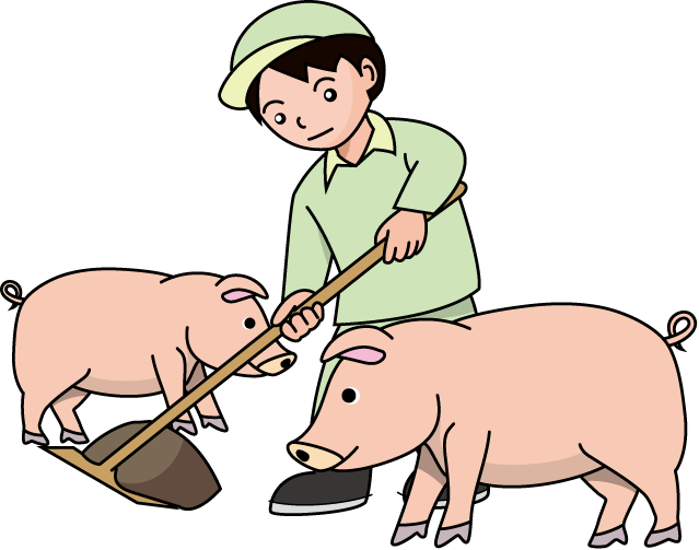 畜産21-豚小屋 イラスト