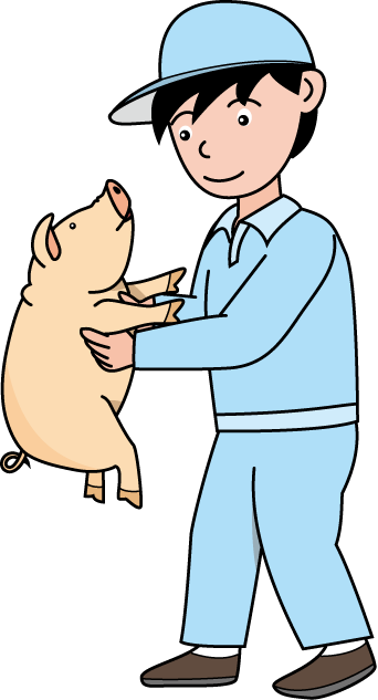 畜産22-子ブタ イラスト