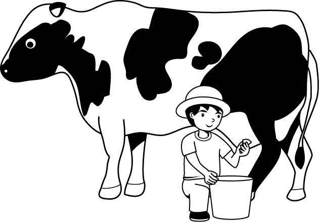 畜産01-搾乳 イラスト