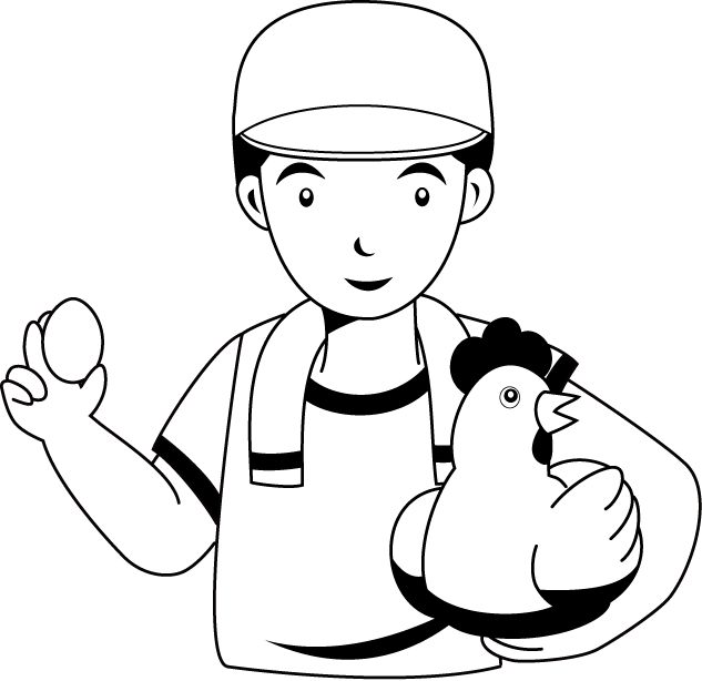 畜産15-鶏と卵 イラスト