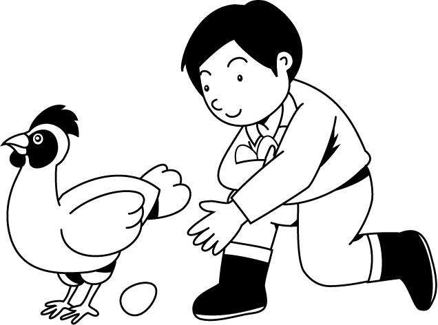 畜産17-鶏と卵 イラスト