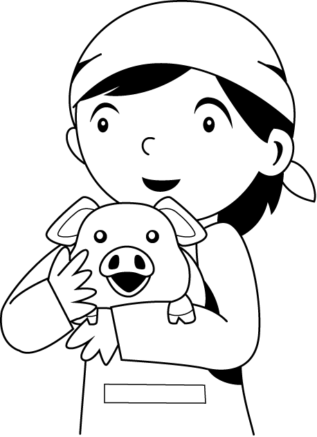 畜産19-子ブタ イラスト