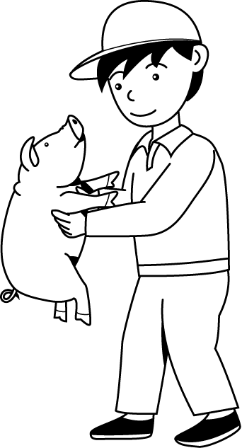 畜産22-子ブタ イラスト