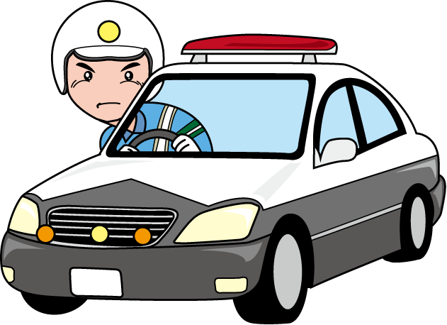 警察23-パトカー イラスト