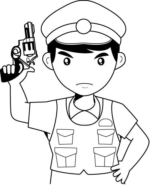 警察17-拳銃 イラスト