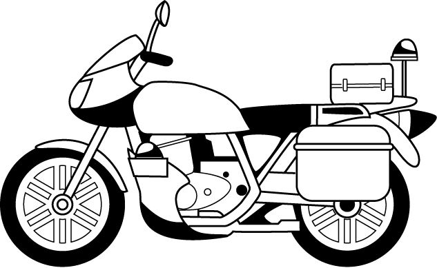 警察19-白バイ イラスト