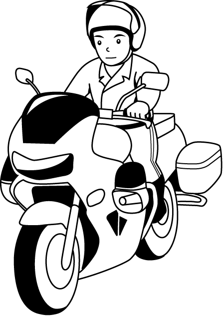 警察21-白バイ警官 イラスト