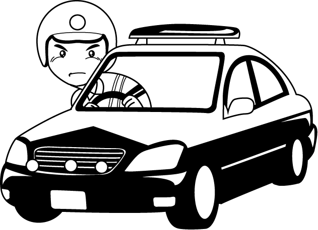 警察23-パトカー イラスト