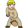 穴を掘るのイラスト