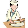 そば打ちのイラスト