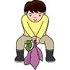 芋掘りのイラスト